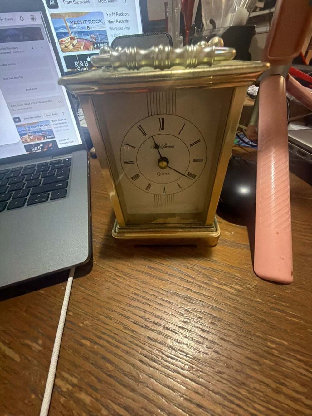 Seth Thomas Cherish II Quartz Mantle Clock Model 248 Brass